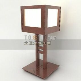 Table Lamp, Retro Light Teal Painted 3d model