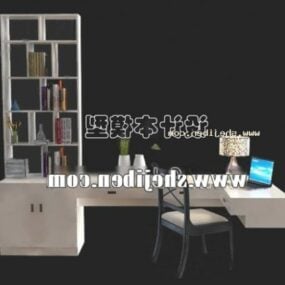 Muebles de estantería de roble modelo 3d