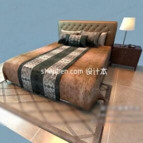 Modelo 3d de cama rústica antiga