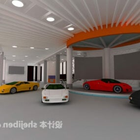 Het 3D-model van het interieur van de tentoonstellingshal