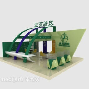Exhibition Showcase Green Color 3d model