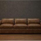 Muebles de sofá de cuero de tres plazas