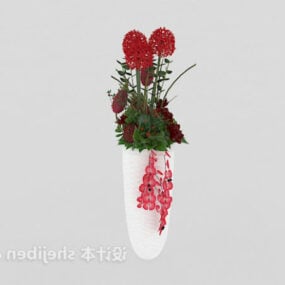 Квітковий керамічний горщик для рослин 3d модель