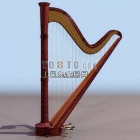 Classic Harp Music Instrument 3d model