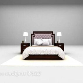 ネオクラシックホワイトベッドセット3Dモデル