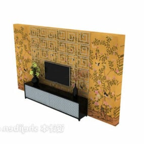 Chinese Tv Wall Pattern Design 3d model