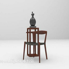 Dekorativní 3D model čínské sochařství s jednou židlí