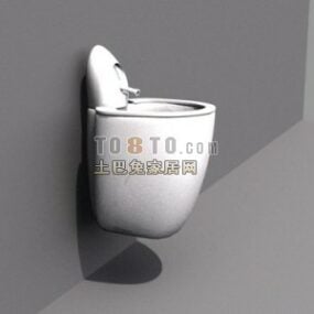Das an der Wand montierte Toiletten-Urinal-3D-Modell