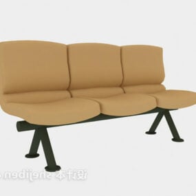 3д модель кресла-скамейки для зоны ожидания