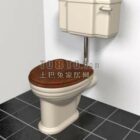 Vintage Toilet With Wooden Cap