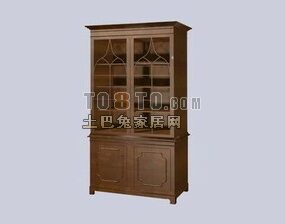 Bar Counter Wine Cabinet With Lamp 3d model