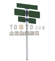 Traffic Sign Board Steel Column 3d model