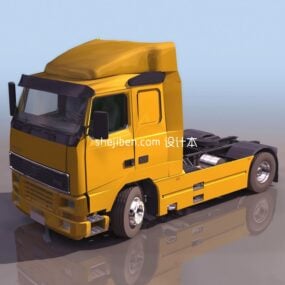 Tête de camion peinte en jaune modèle 3D