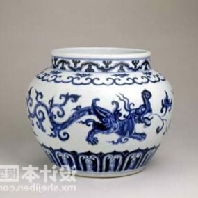 Tsinghua Porcelain Vase Chinese Furniture 3d model