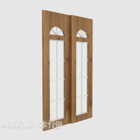 Mô hình 3d nội thất gỗ cửa trượt