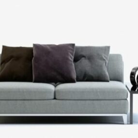 To sofa med pude 3d model
