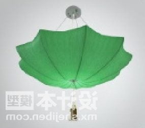 3д модель зеленой китайской люстры-зонтика
