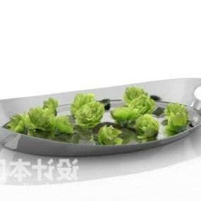 皿の上の野菜3Dモデル