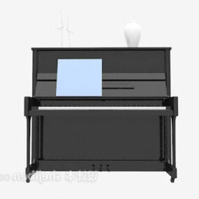 Czarny fortepian w pełnym rozmiarze Model 3D