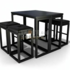 Очень простая 3d модель комбинации стола и стула.