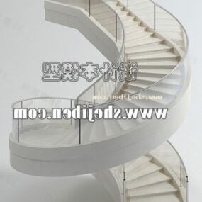 Modelo 3D de construção de escadas em espiral