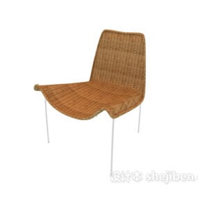 深色木质餐椅乡村风格3d模型