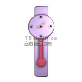 Relógio de pulso feminino cor rosa modelo 3d