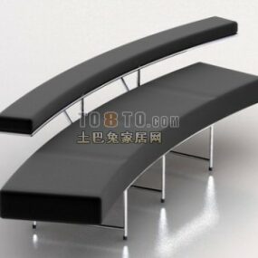 Curved Waiting Chair 3d model