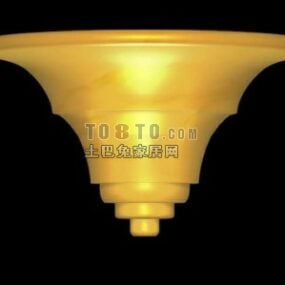 3д модель золотого потолочного настенного светильника