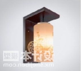 Model 3d Tanglung Lampu Dinding Gaya Cina