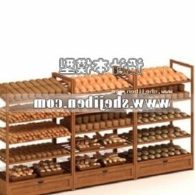 Warehouse Wood Shelf Furniture 3d model