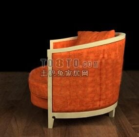 Modern Fabric Armchair Round Shaped 3d model