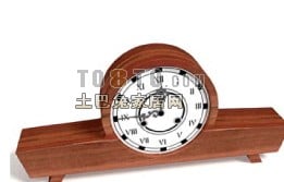Wood Table Clock Decoration 3d model
