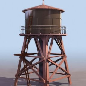 3D-Modell des Wasserturms mit Stahlrahmen
