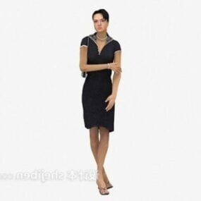 女人穿裙子3d模型