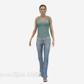 Pantalón Jean Mujer modelo 3d