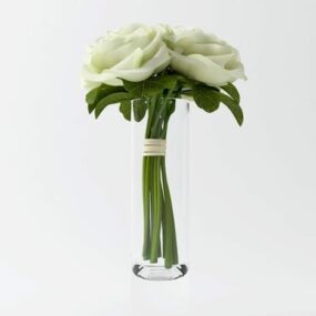 White Flower Decoarive 3d model