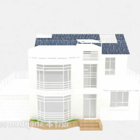 White Villa Ctity Building 3d-modell