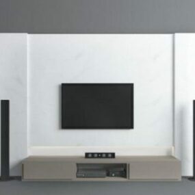 White Background Tv Wall 3d model