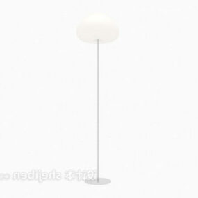Weiße Stehlampe mit kreisförmigem Schirm, 3D-Modell