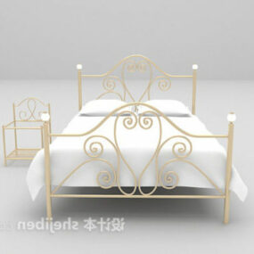 Brass Iron Bed 3d model