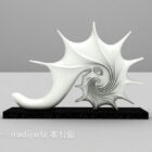 White modern sculpture poses 3d model .
