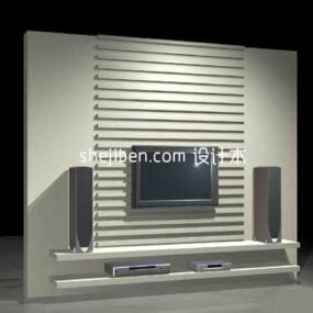 Modern Tv Cabinet With Decorative Wall 3d model