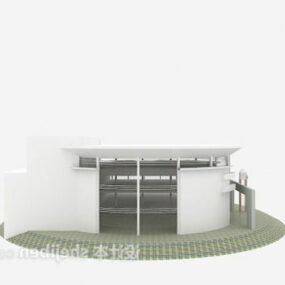 Weißes modernes Villa-3D-Modell