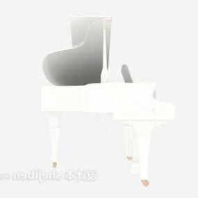 Valkoinen Piano Fashion Instrument 3D-malli