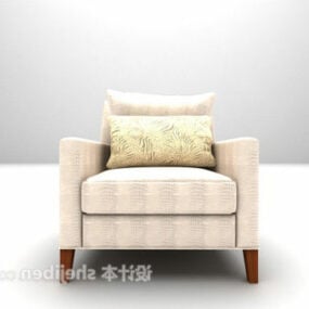 Model 3d Kain Pola Strip Kursi Sofa Tunggal
