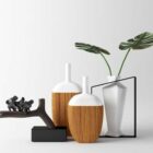 White wood vase 3d model .