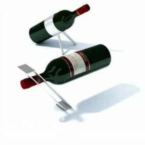 Wine Bottle With Stand 3d model