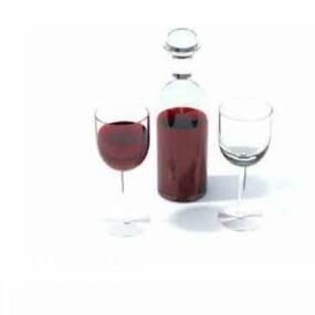 Realistisches Weinglas-3D-Modell