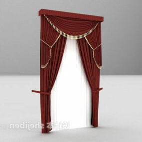 Wine Red Curtain 3d model